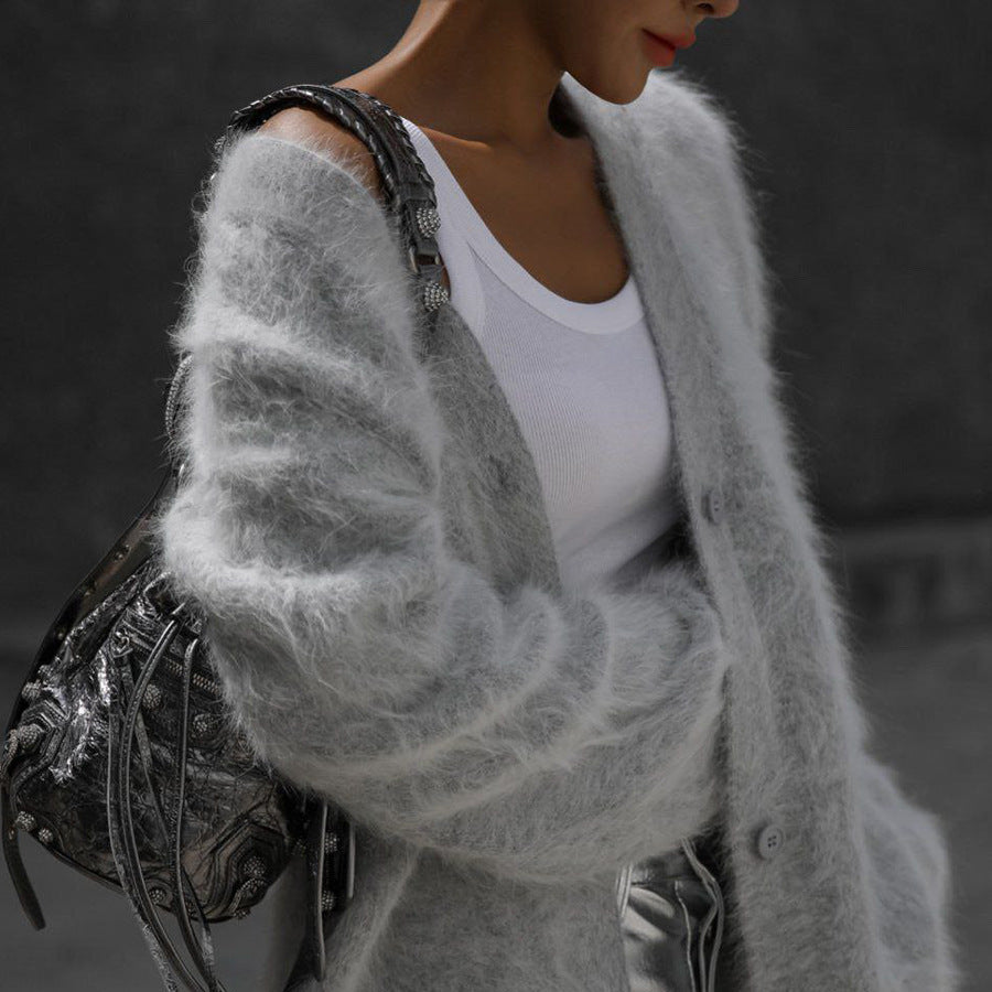 Damen - Strickjacke - V-Ausschnitt - Entspanntes Design - Bequeme Mode für jeden Anlass