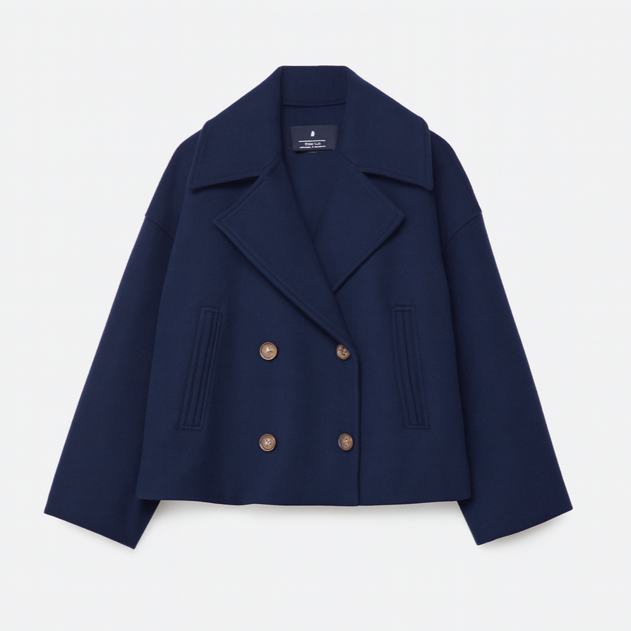 Damen - Kurzer taillierter Mantel - Breitem Aufschlag - Eleganter Schnitt für stilvolle Outfits