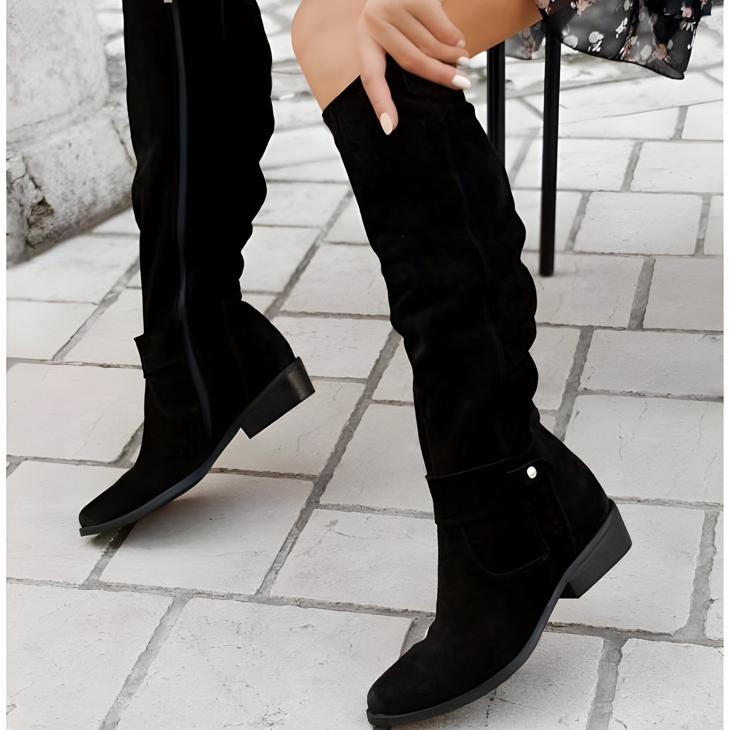 Damen - Kniehohe Stiefel - Weiches Leder - Bequeme Passform Stylische Schuhe