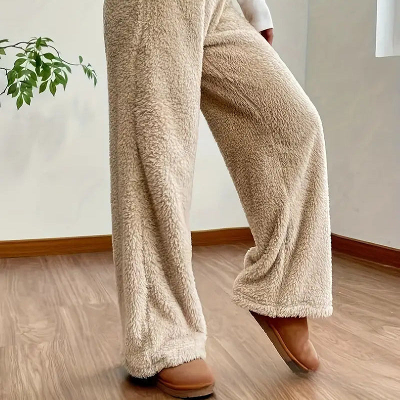 Damen - Teddy Sherpa Hose - Weich und Gemütlich - Kuscheliger Stil für Entspannung