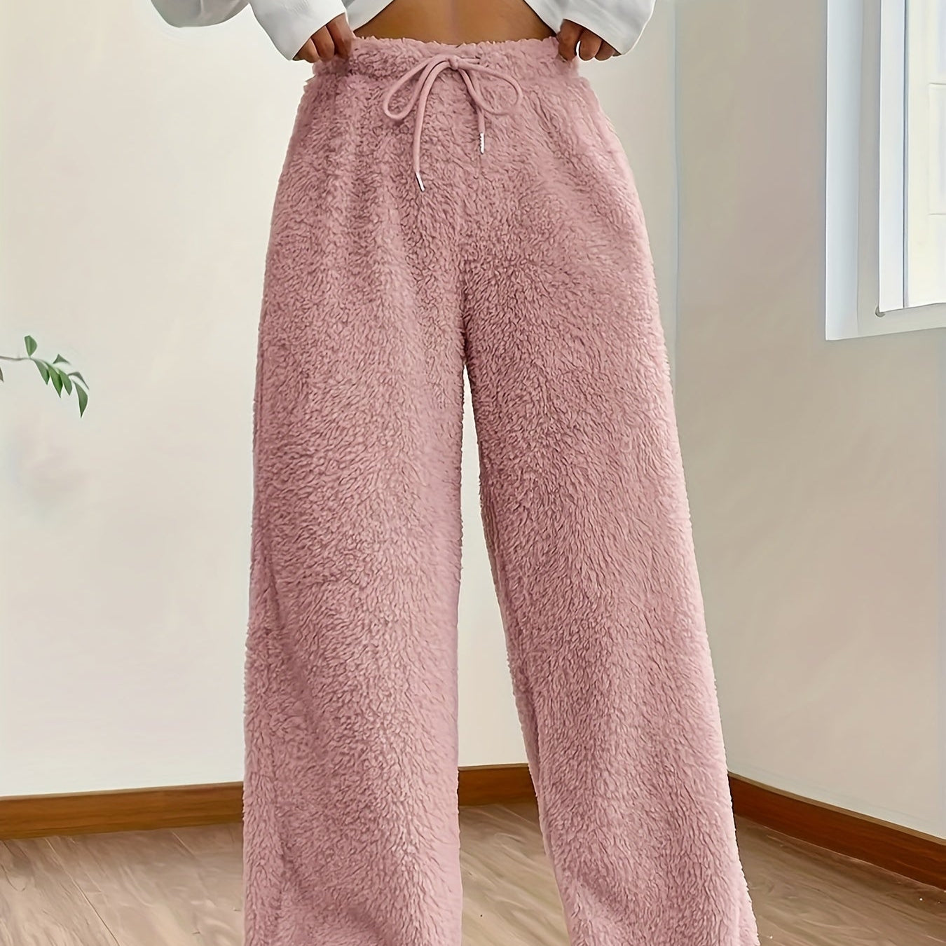 Damen - Teddy Sherpa Hose - Weich und Gemütlich - Kuscheliger Stil für Entspannung
