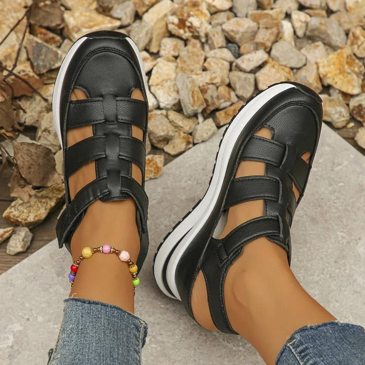 Damen - Komfort Sandalen - Synthetische materialien - Stylisch und langlebig - Ideal für den täglichen Gebrauch