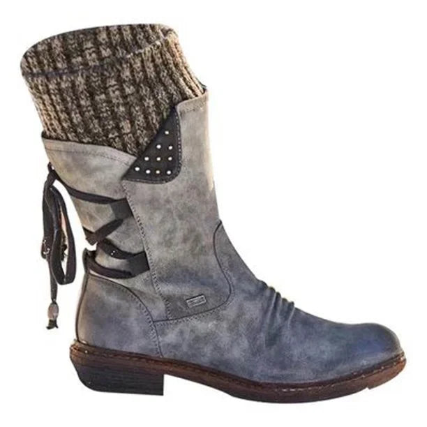 Damen - Winterstiefeletten - Schnürung - Warm und Stylisch für kalte Tage - Bequeme Winterstiefel
