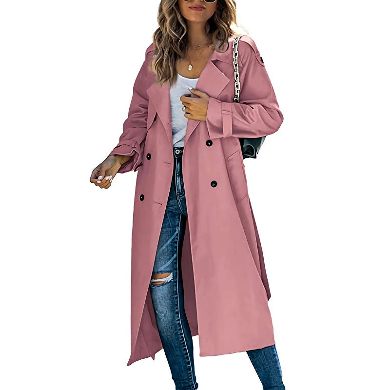 Damen - Trenchcoat - Langer Gürtel-Stil - Eleganter und zeitloser Look für jeden Anlass