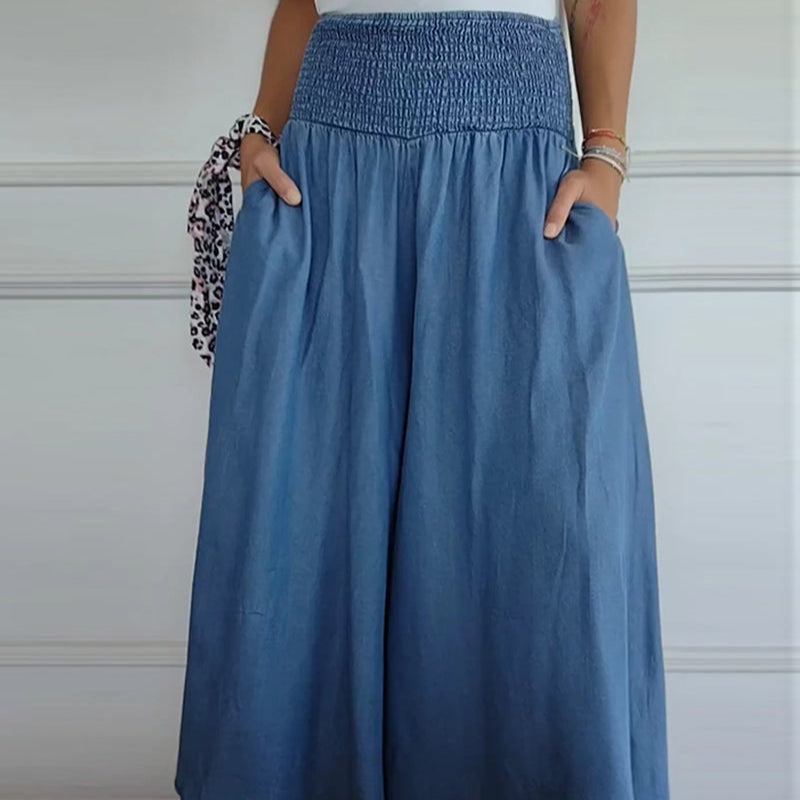 Damen - Hose - Polyester - Bequemem Gummibund - Vielseitig und Stilvoll für Jeden Tag - Komfort und Eleganz