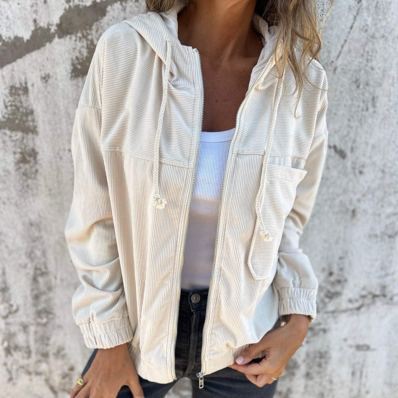 Damen - Cordjacke - Stilvolles Design - Hochwertigem Material - Zeitloser Chic für jede Gelegenheit