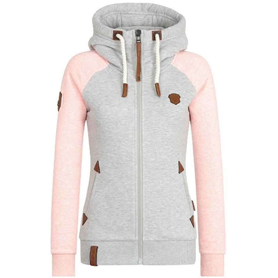 Damen - Kapuzenjacke - Reißverschluss - Bequemer langärmeliger Hoodie für Alltag und Freizeit