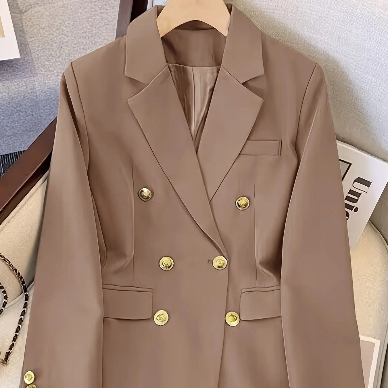 Damen - Blazer - Taillierte Passform - Webmischung - Zweireihiger Schnitt für Eleganz und Stil