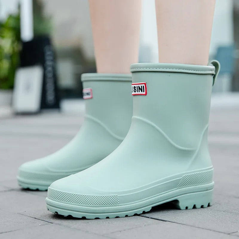Damen - Wasserdichte Halbhohen Regenstiefel - Rutschfeste Sohle - Optimalen Halt - Perfekt für nasse Tage