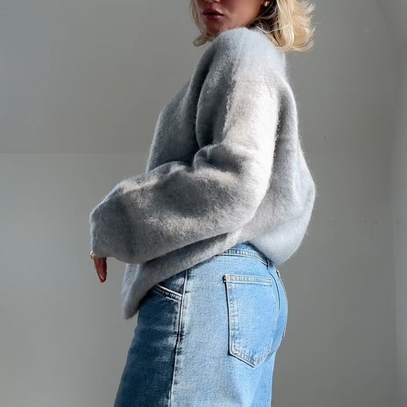 Damen - Winter Pullover - Weich & Entspannt - Rundhalsausschnitt für Gemütliche Tage