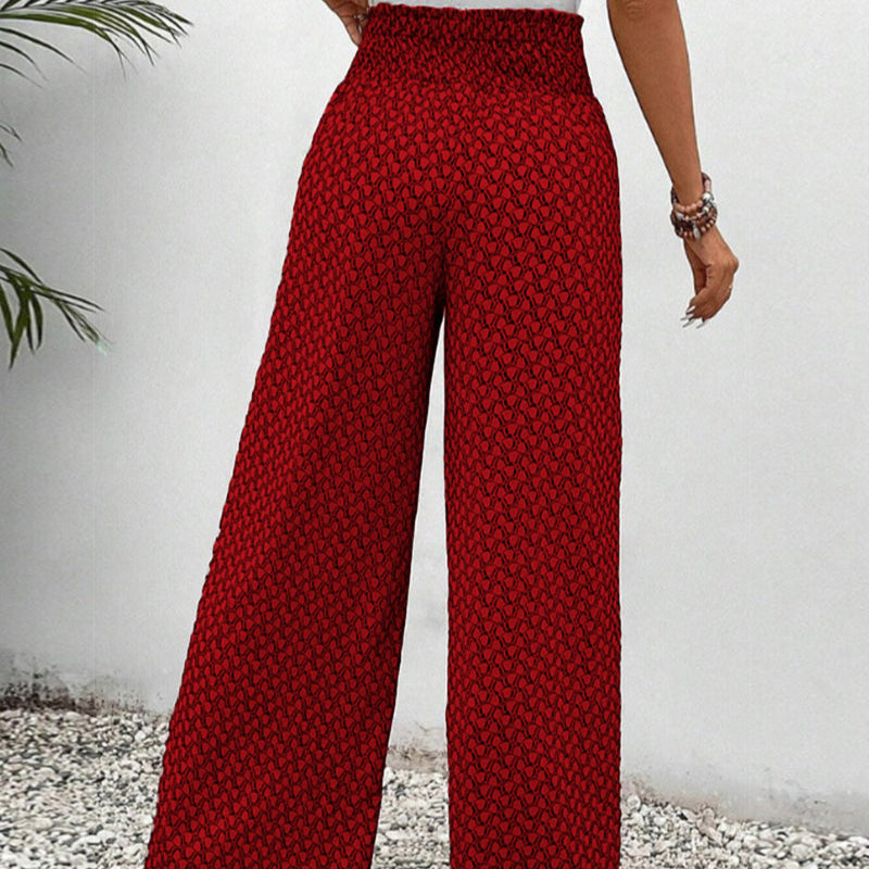 Damen - Hose - Leichtes Material - Weites Bein - Modische Freizeithose für jeden Anlass