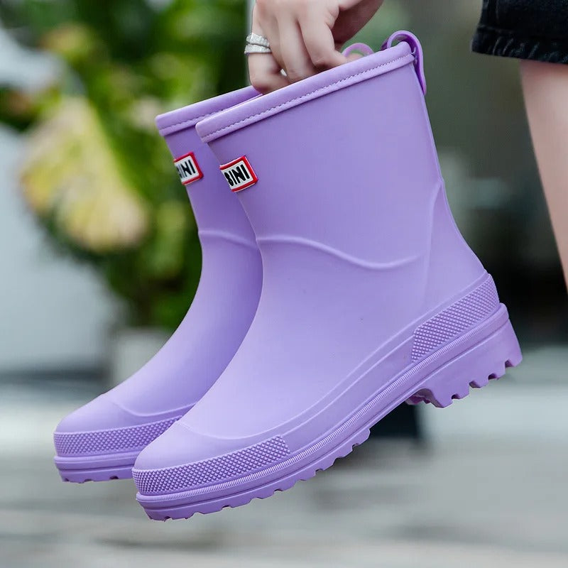 Damen - Wasserdichte Halbhohen Regenstiefel - Rutschfeste Sohle - Optimalen Halt - Perfekt für nasse Tage