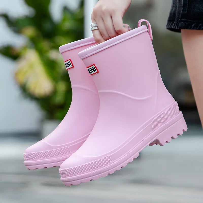 Damen - Wasserdichte Halbhohen Regenstiefel - Rutschfeste Sohle - Optimalen Halt - Perfekt für nasse Tage
