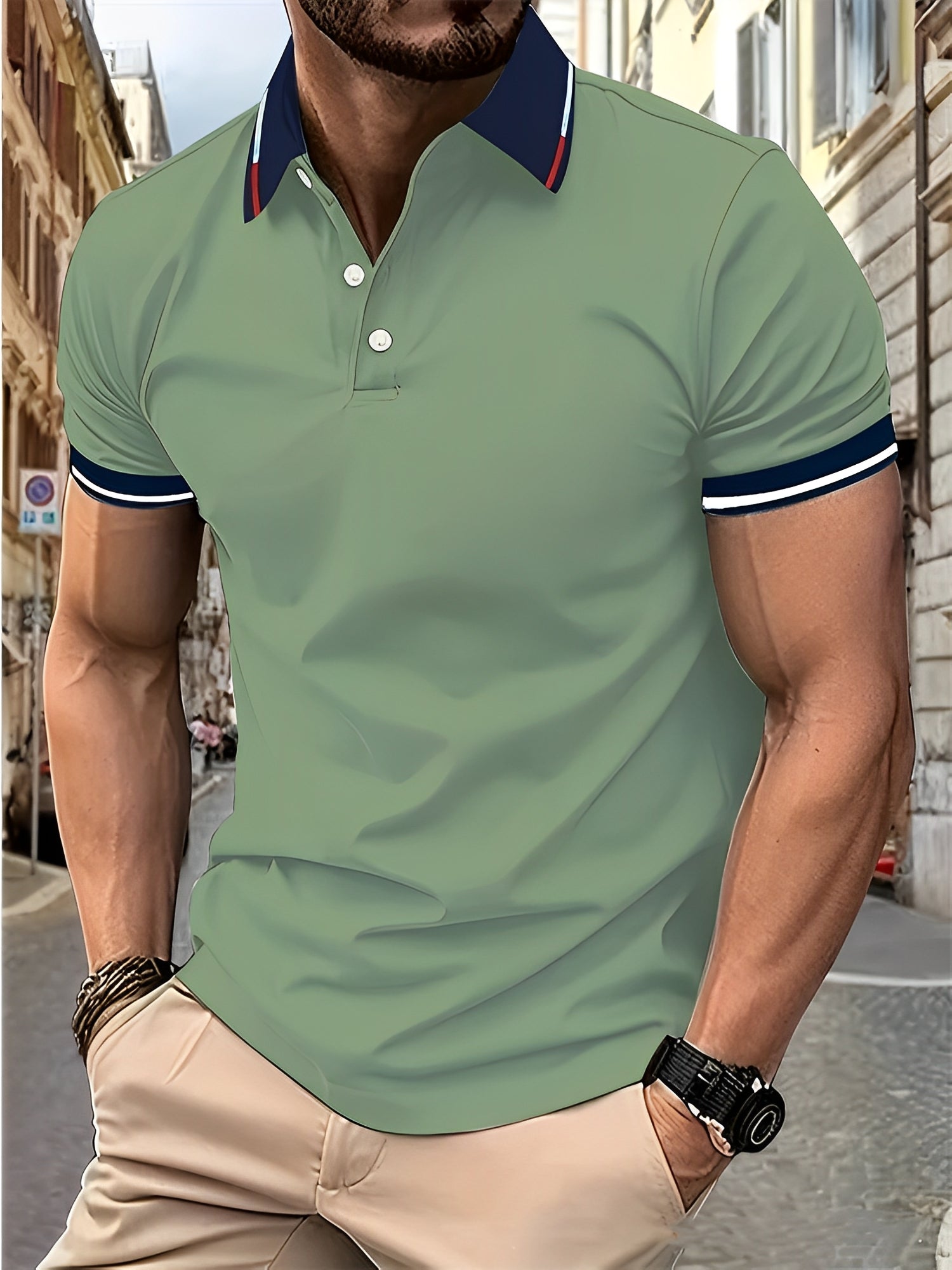 Matthew - Herren-Poloshirt mit Knöpfen, schlicht