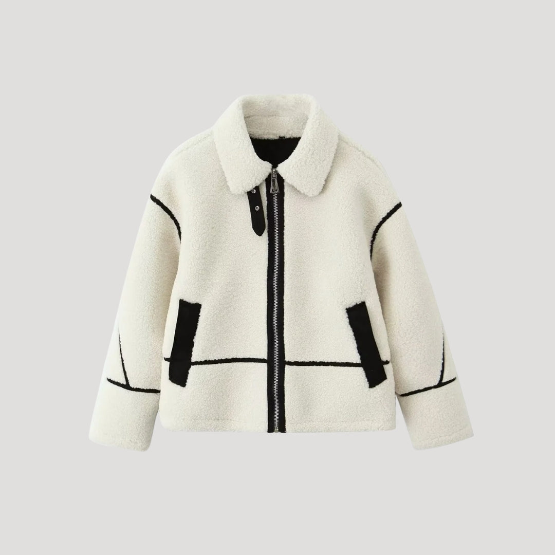 Damen - Fleecejacke - Bequemer Teddy Borg Style - Warme und Gemütliche Jacke für jeden Anlass