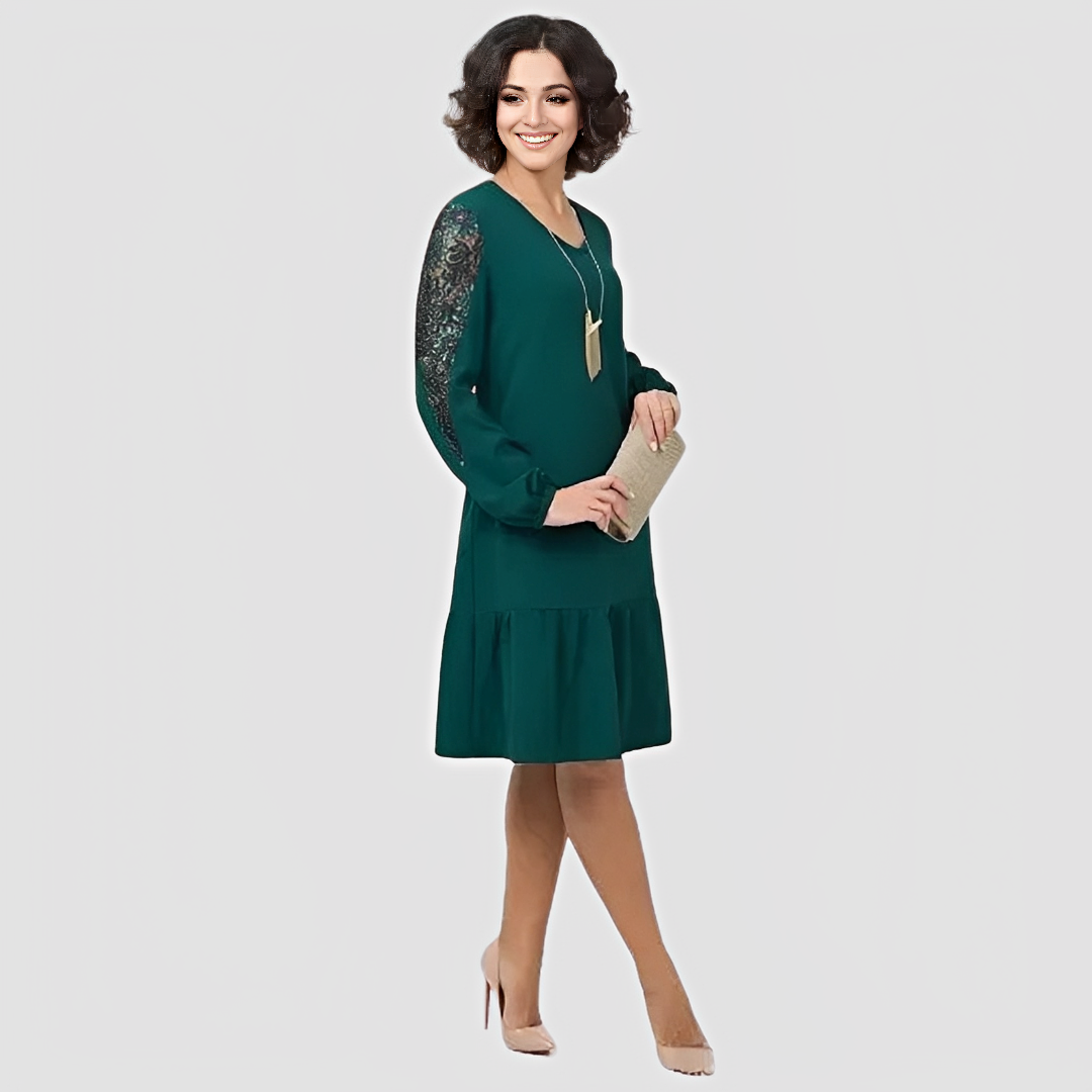Colette – Midi-Kleid für Damen mit langen Ärmeln