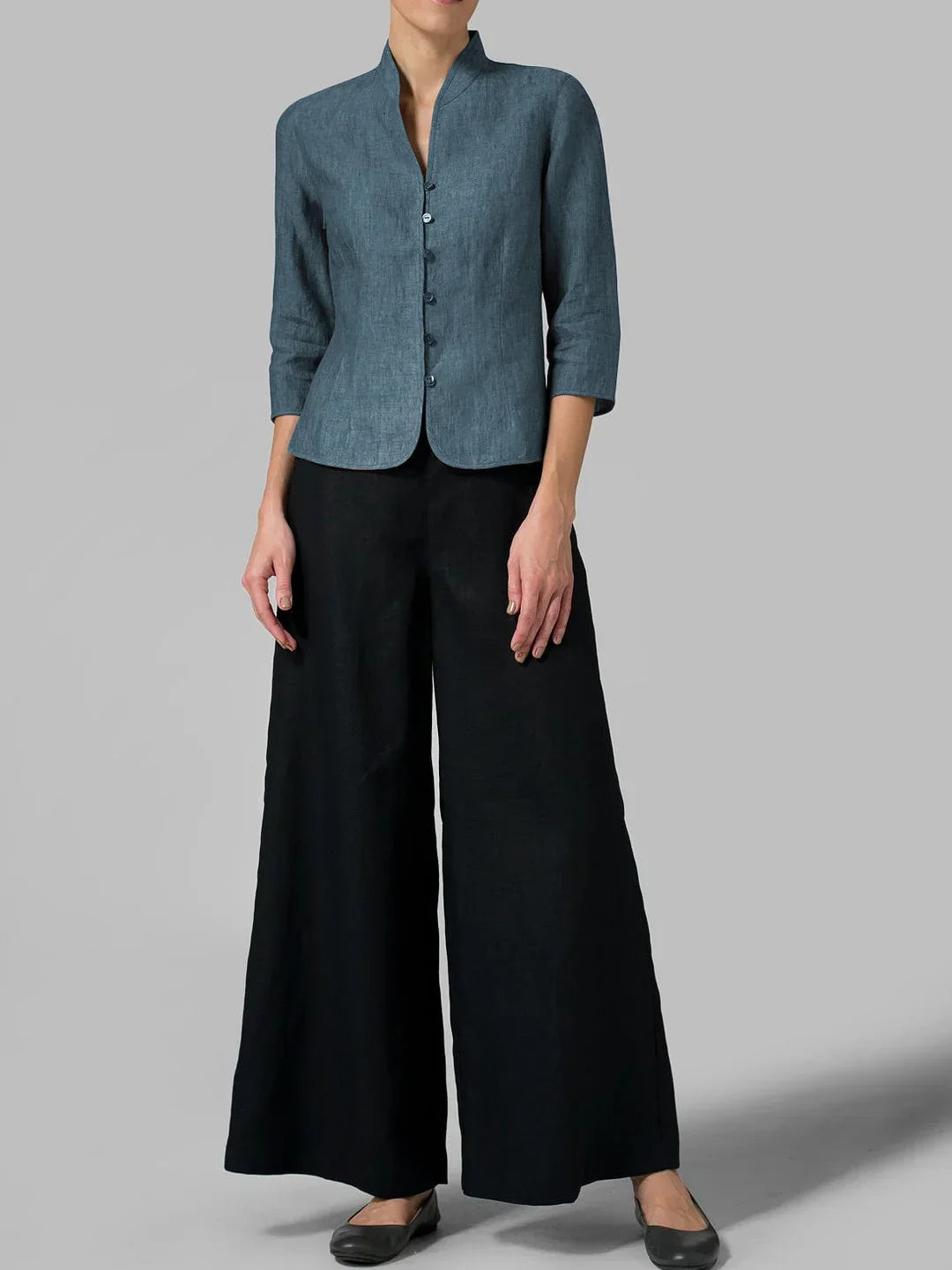 Brynna - Edle Damenbluse mit Stehkragen