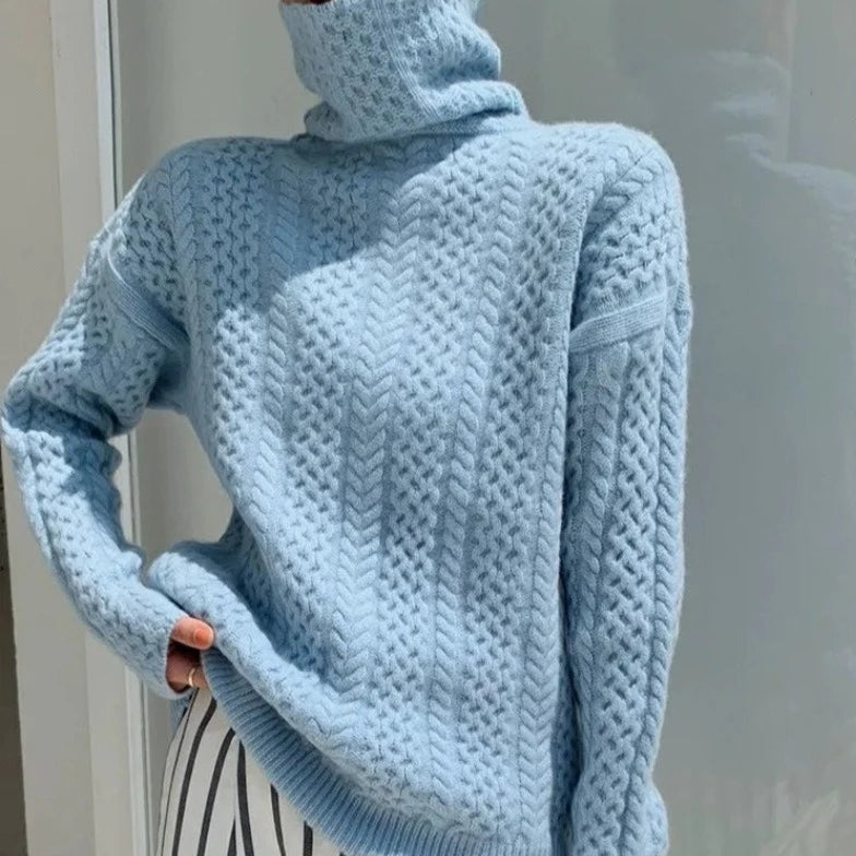 Damen - Rollkragenpulli - Kuscheliger Strickstil - Weicher Komfort für kalte Tage