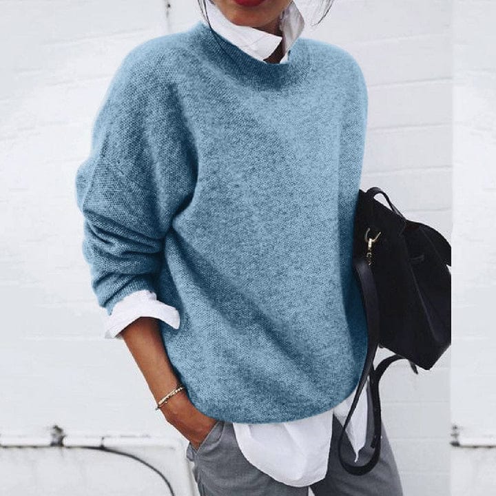 Damen - Pullover - Weichen Strick - Rundhalsausschnitt, Langarm - Bequemer und stilvoller Pullover für jede Gelegenheit