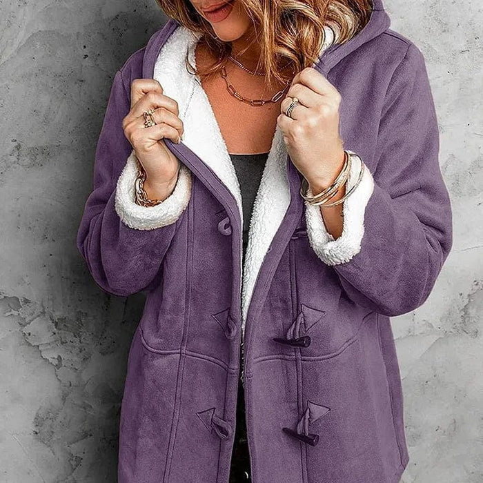 Damen - Jacke - Fleece - Leichtes Design - Winter Style mit Kapuze