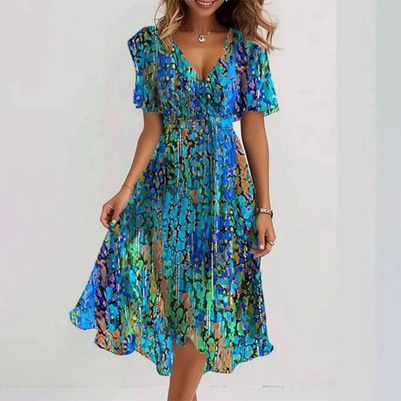 Damen - Elegantes Sommerkleid - Leichter, Atmungsaktiver Chiffon Stoff - Ideal für Warme Tage