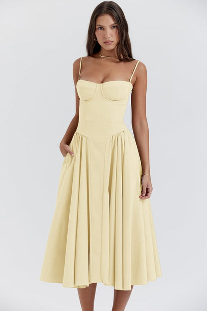 Jutte - Ärmelloses Damen-Midikleid