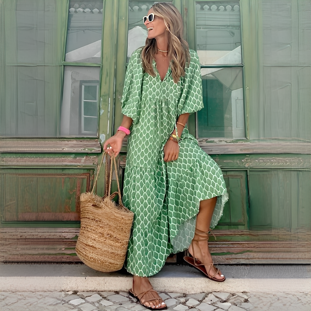 Menchie - Langes Damen-Boho-Kleid