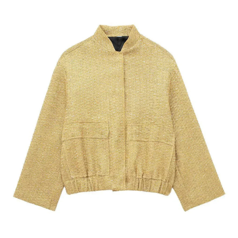 Damen - Kurze Jacke - Leichten Pailletten - Stilvoll & Verspielt - Perfekt für jeden Anlass