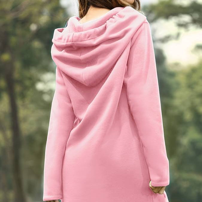 Damen - Langer Kapuzenpullover - Weiches Material - Stilvolles Design - Bequem und modisch