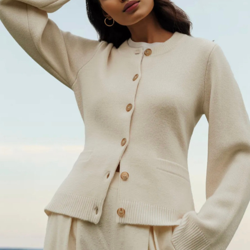 Damen - Strickjacke - Ausgestellten Ärmeln - Bequemer Casual-Stil - Ideal für jede Gelegenheit