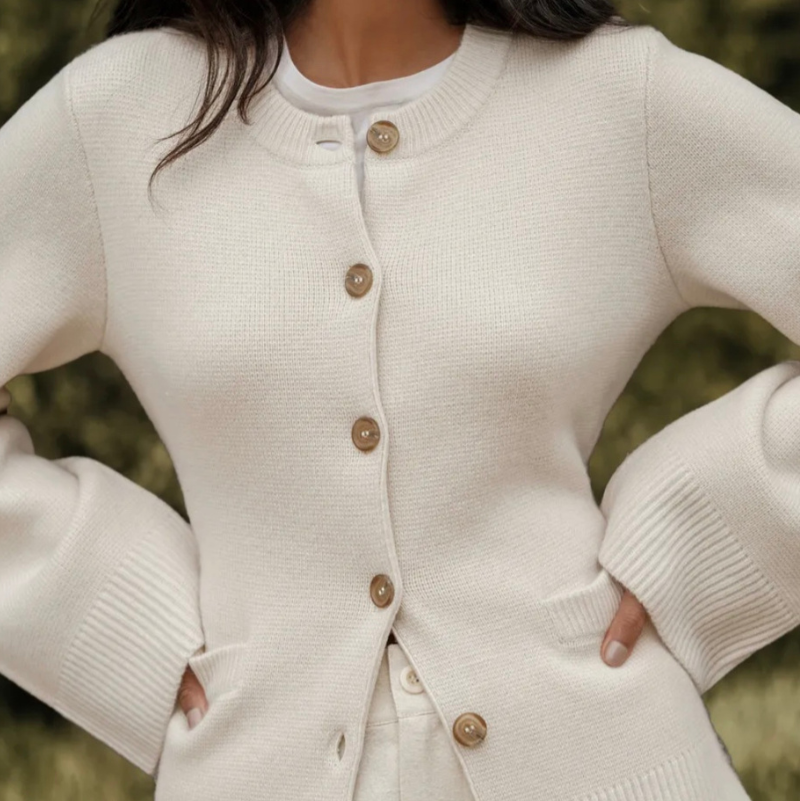 Damen - Strickjacke - Ausgestellten Ärmeln - Bequemer Casual-Stil - Ideal für jede Gelegenheit