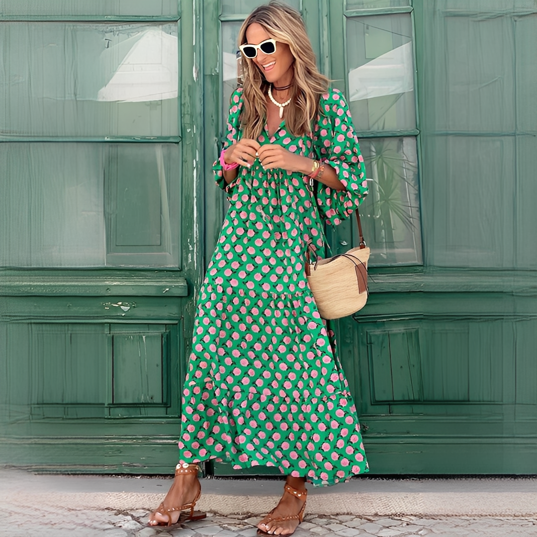 Menchie - Langes Damen-Boho-Kleid