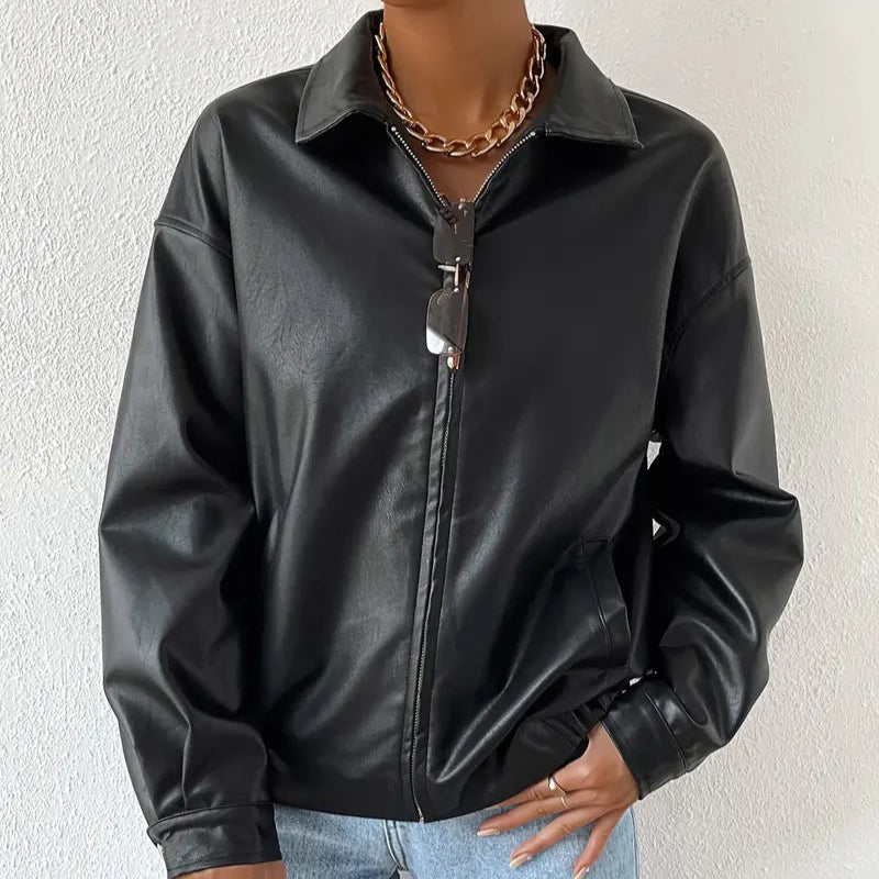 Damen - Jacke - Kunstleder - Stylisch & Vielseitig - Perfekte Mode für jeden Anlass