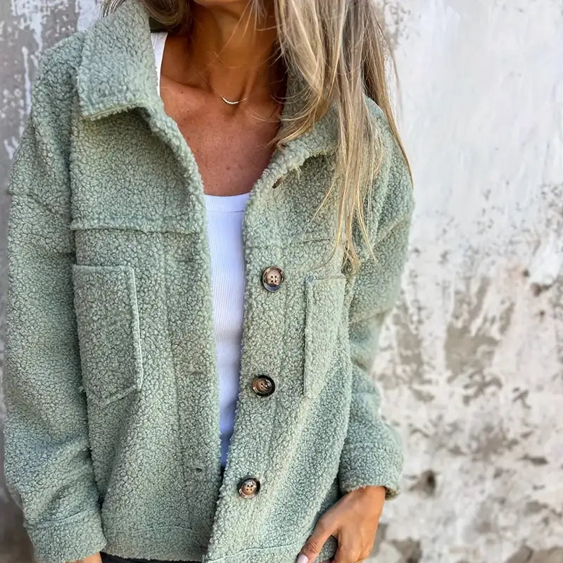 Damen - Langärmliger Teddy Mantel - Kuscheliger Winter Style - Bequemer und warmer Wintermantel