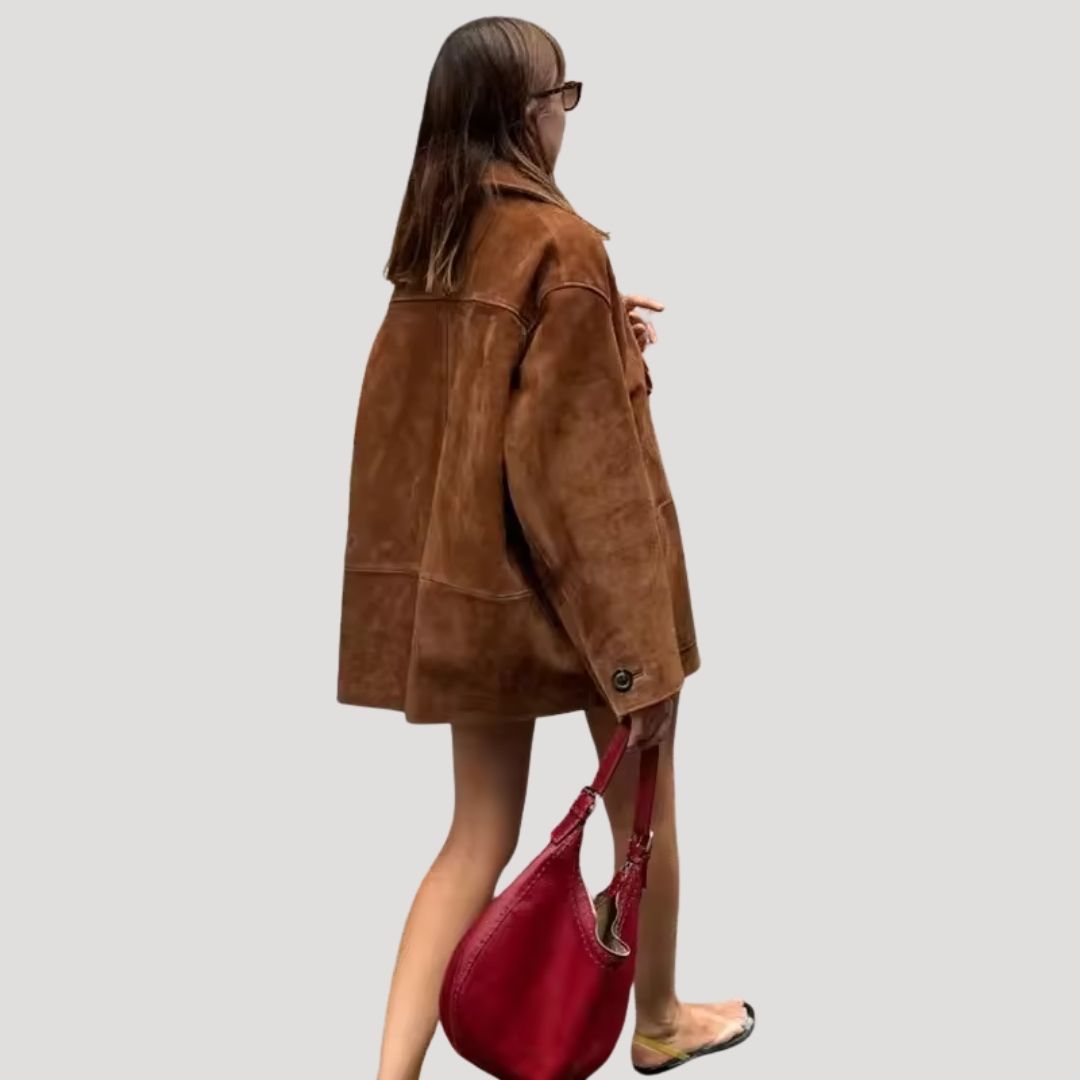 Damen - Winterjacke - Wildleder - Übergroße Stil für ultimativen Komfort und Stil