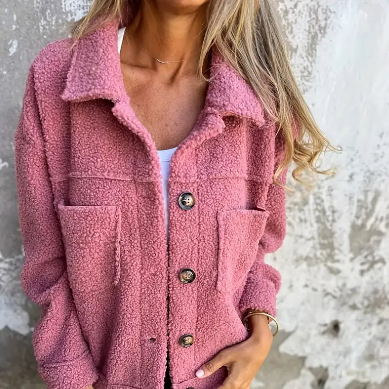 Damen - Langärmliger Teddy Mantel - Kuscheliger Winter Style - Bequemer und warmer Wintermantel