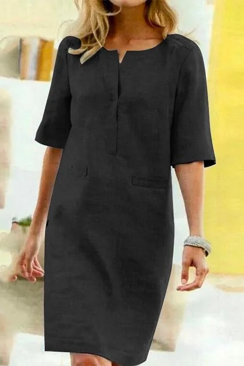 Alessandra - Luftiges Kleid aus Baumwolle und Leinen