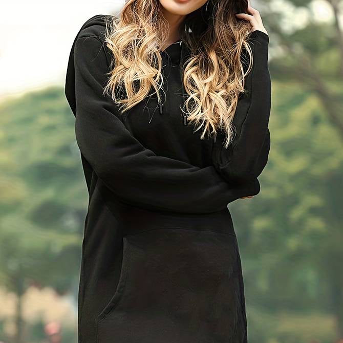 Damen - Langer Kapuzenpullover - Weiches Material - Stilvolles Design - Bequem und modisch