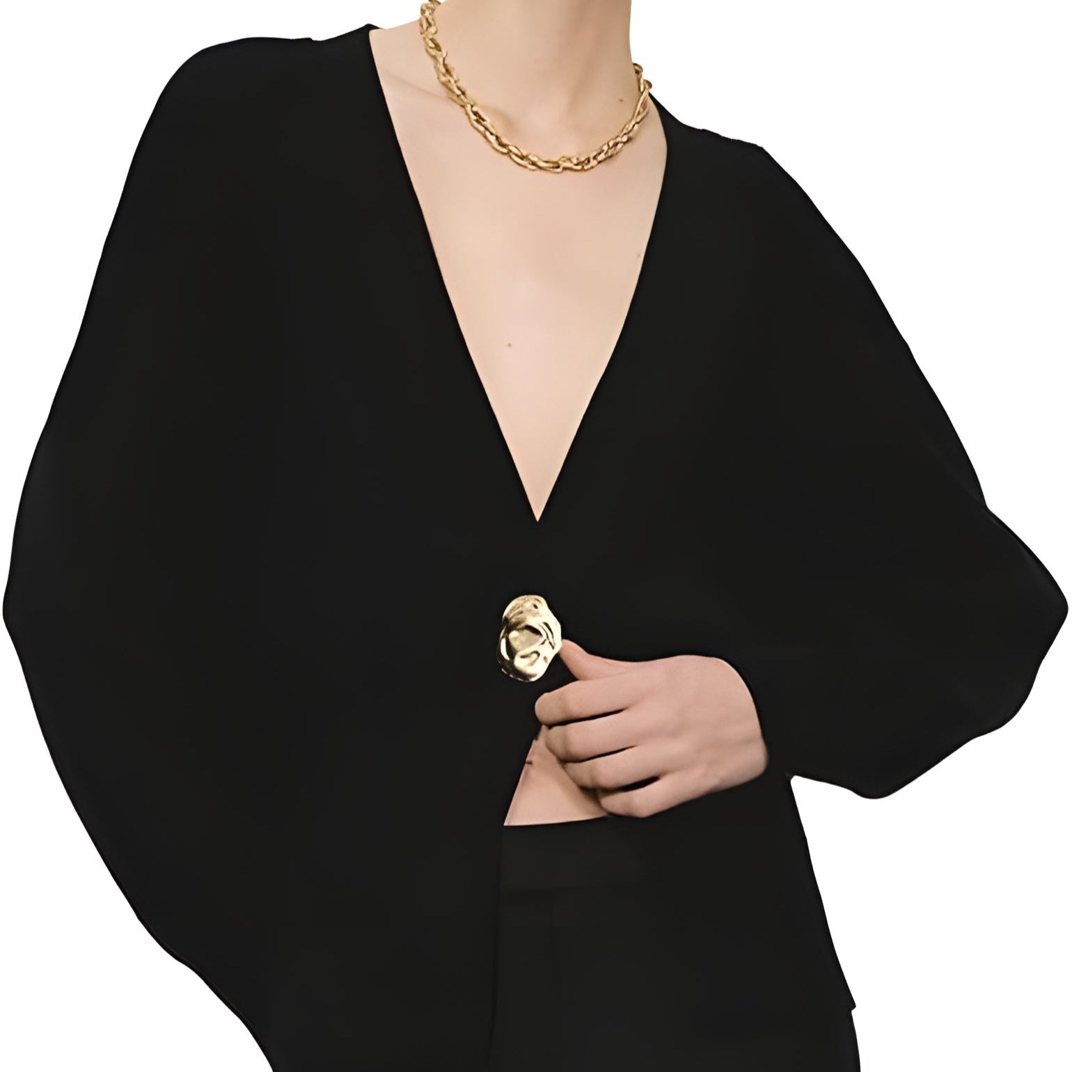 Damen - Elegante Strickjacke - Weicher Stoff - Knopfverschluss - Stilvolle Schichtung für jeden Anlass