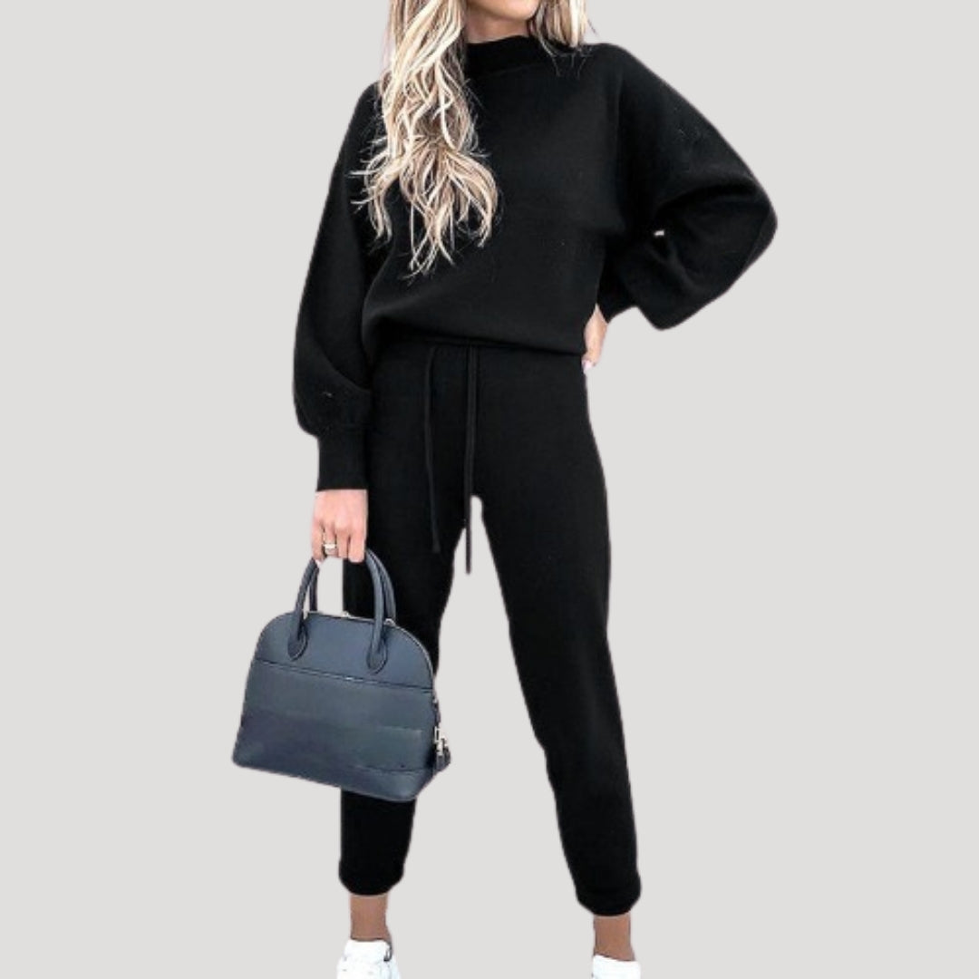 Damen - Strick-Trainingsanzug Set - Bequeme Loungewear - Weichem Material - Ideal für Freizeit und Entspannung