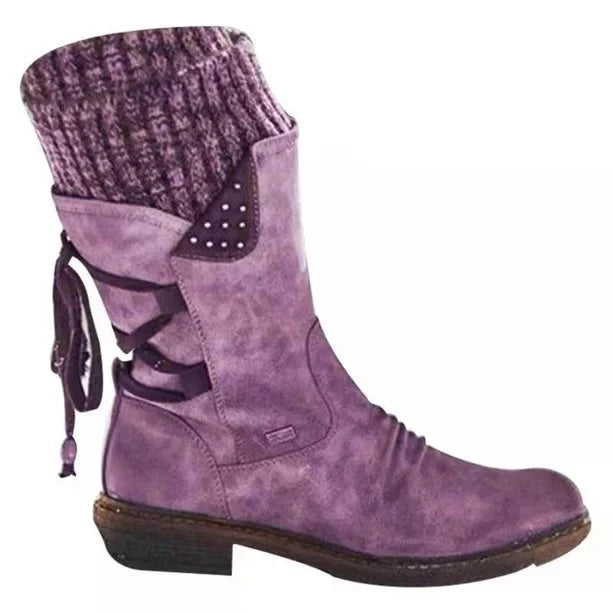 Damen - Winterstiefeletten - Schnürung - Warm und Stylisch für kalte Tage - Bequeme Winterstiefel