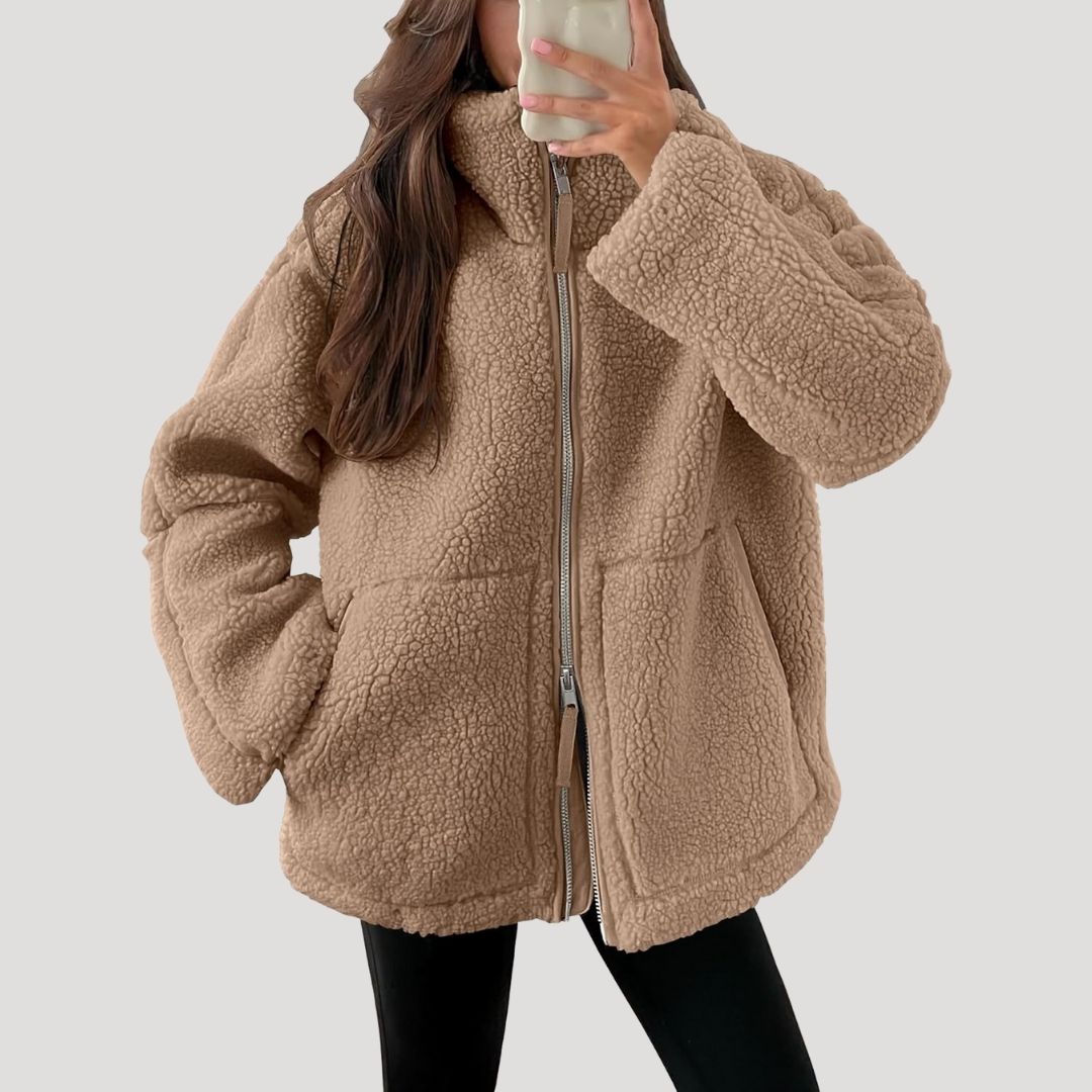 Damen - Teddy Zip Up Fleecejacke - Kuscheliger Winterstil - Perfekte Winterbekleidung für Gemütlichkeit