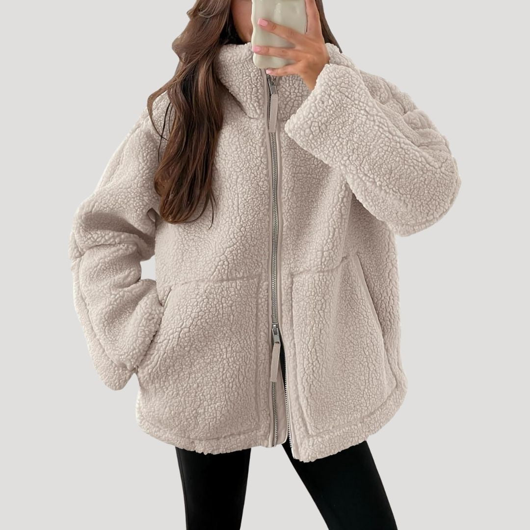 Damen - Teddy Zip Up Fleecejacke - Kuscheliger Winterstil - Perfekte Winterbekleidung für Gemütlichkeit