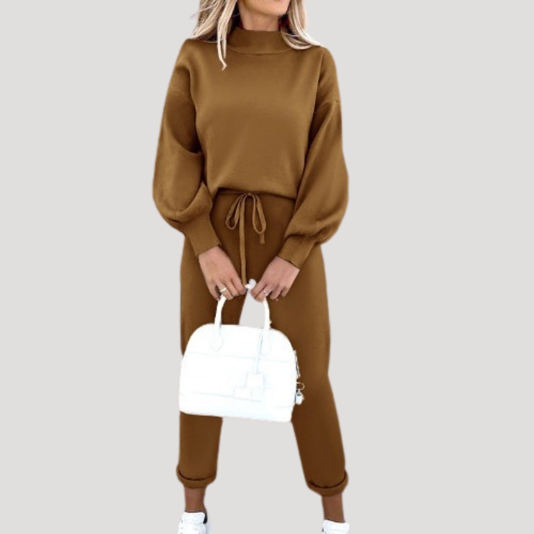 Damen - Strick-Trainingsanzug Set - Bequeme Loungewear - Weichem Material - Ideal für Freizeit und Entspannung