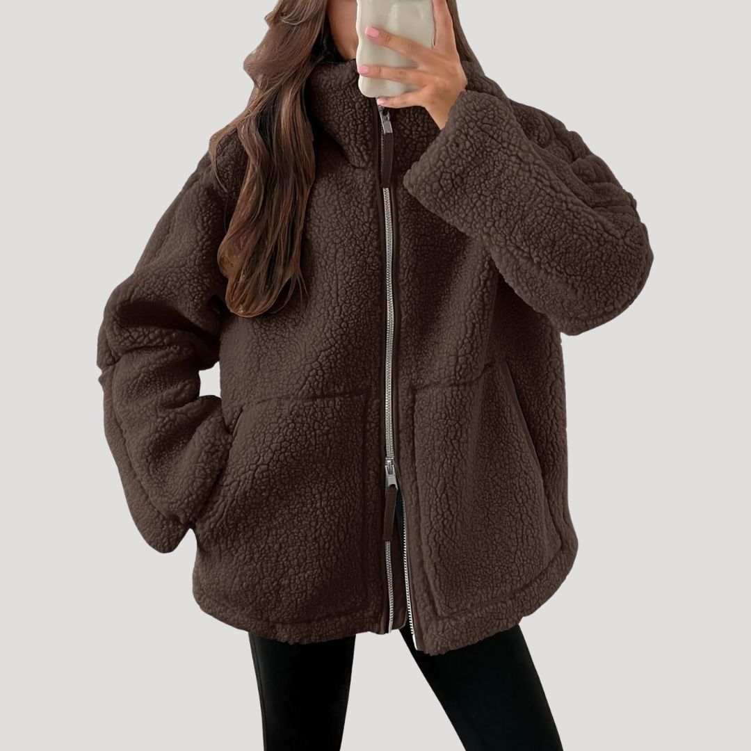 Damen - Teddy Zip Up Fleecejacke - Kuscheliger Winterstil - Perfekte Winterbekleidung für Gemütlichkeit