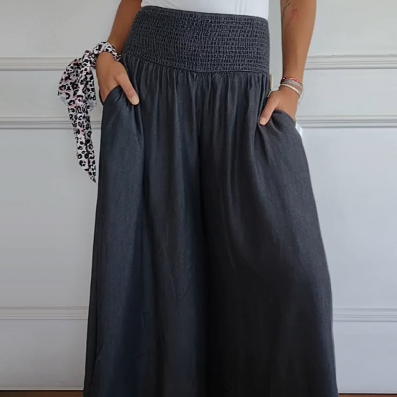 Damen - Hose - Polyester - Bequemem Gummibund - Vielseitig und Stilvoll für Jeden Tag - Komfort und Eleganz