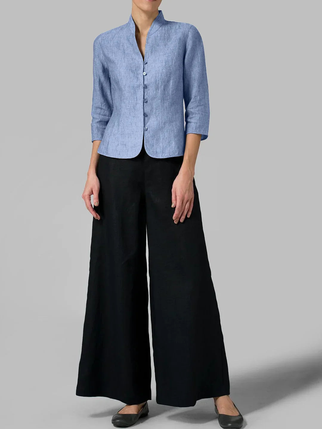 Brynna - Edle Damenbluse mit Stehkragen