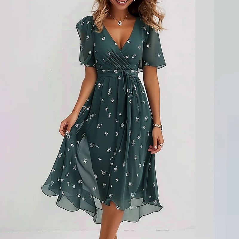 Damen - Elegantes Sommerkleid - Leichter, Atmungsaktiver Chiffon Stoff - Ideal für Warme Tage