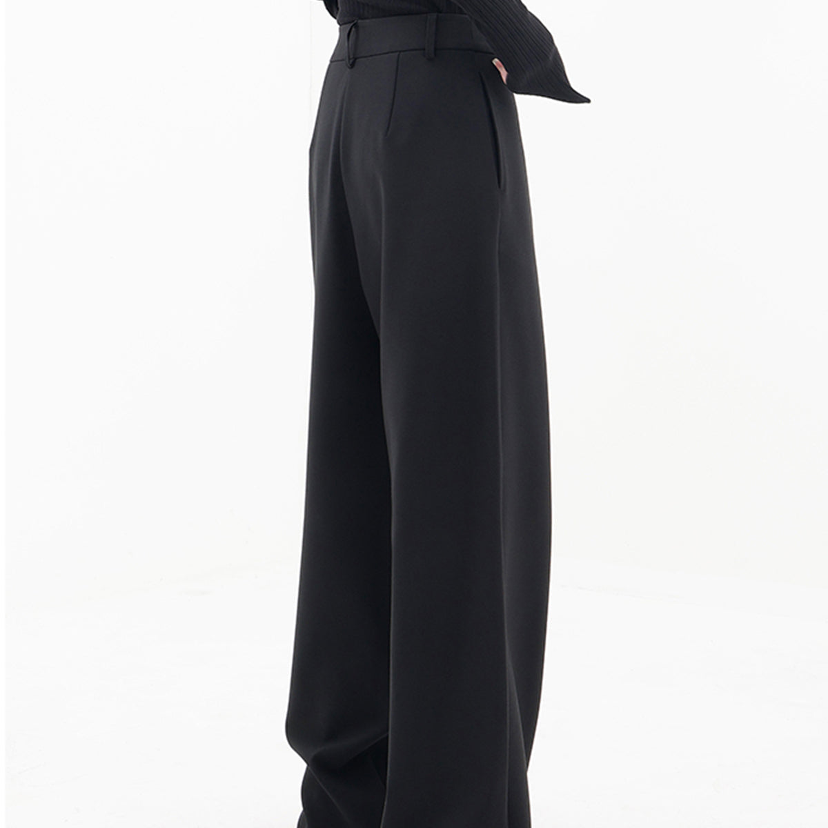 Damen - Asymmetrische Layered Weite Hose - Webstoffmischung - Stilvoll & Bequem - Perfekte Passform für Jeden Anlass