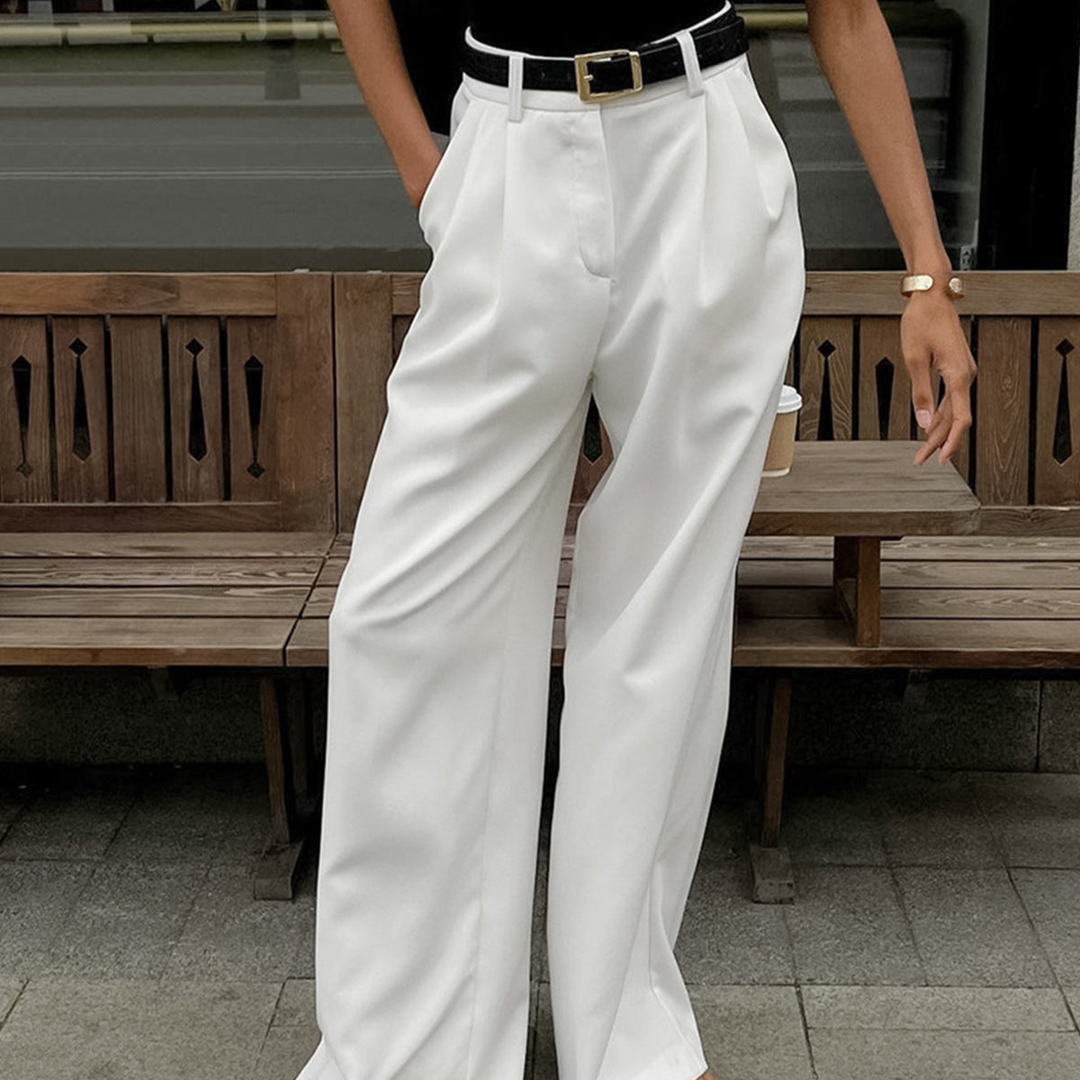 Damen - Weite Freizeithose - Hochwertige Materialien - Bequeme & stilvolle Hose für lässige Outfits